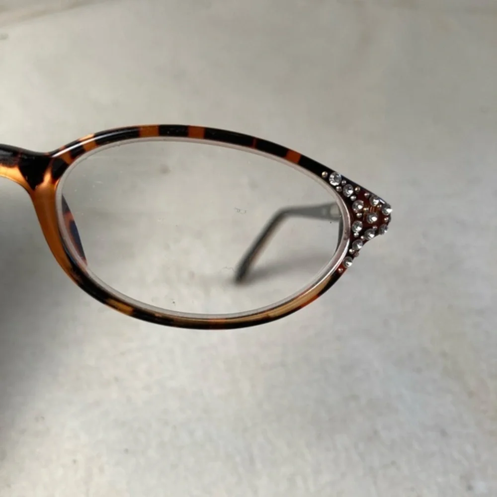 Cool Cat 1 Women’s Cat Eye Handmade Bling Glasses Rhinestone Tortoise Print